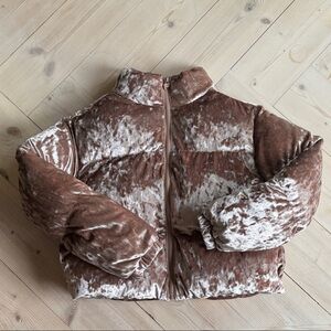 Fabletics Velvet Pale Pink Puffer Jacket